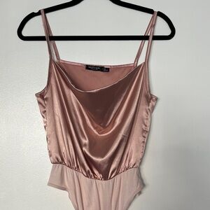 Nasty Gal Blush Satin Top